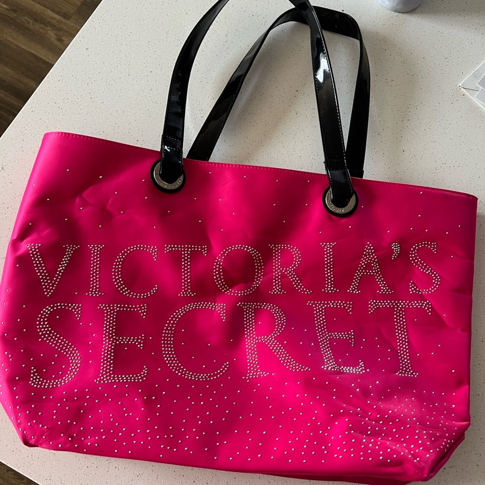 Victoria’s Secret Hot Pink Rhinestone Tote